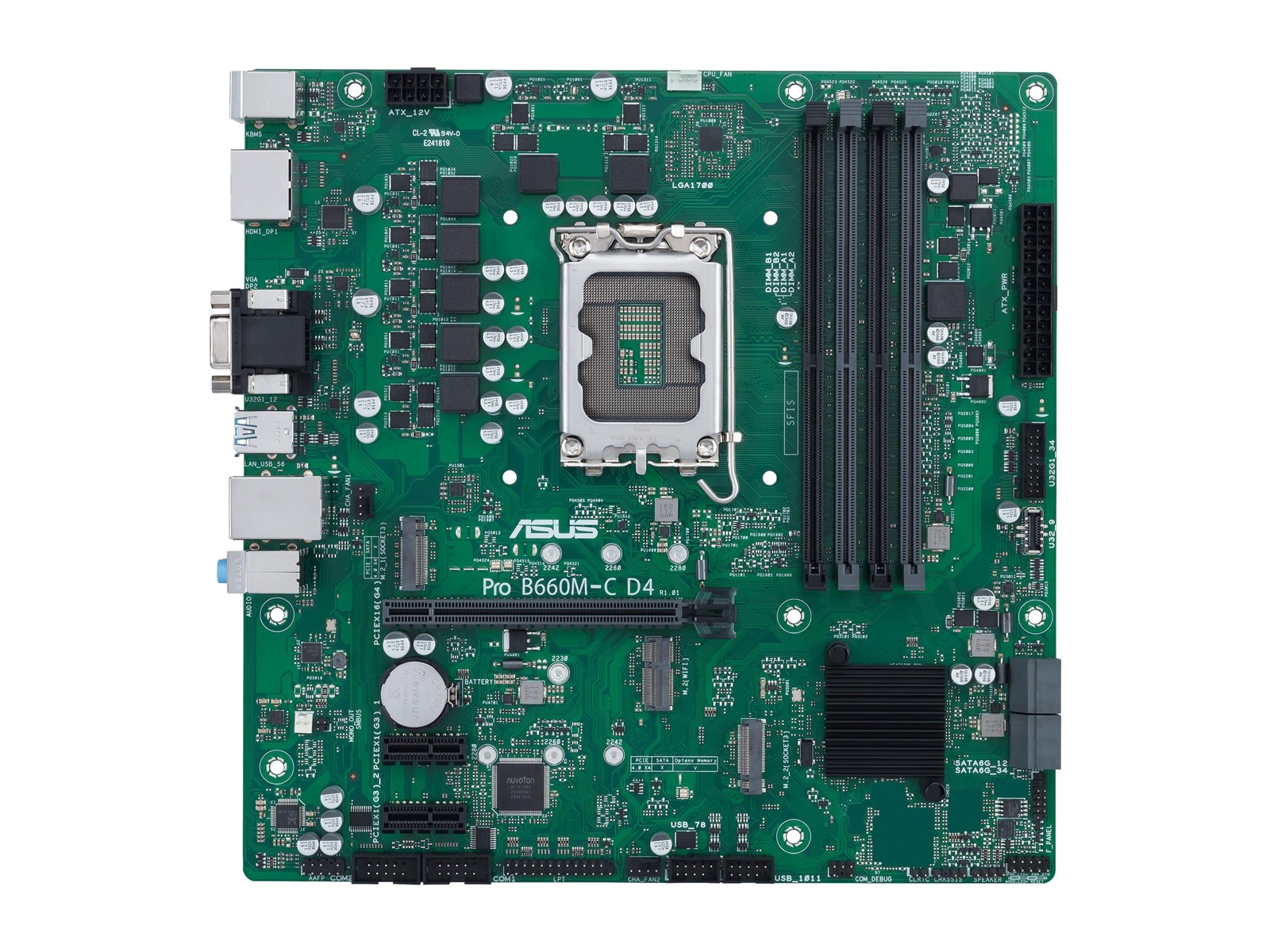 ASUS PRO B660M-C D4-CSM Mainboard - Intel B660 - Intel LGA1700 socket - DDR4 RAM - Micro-ATX
