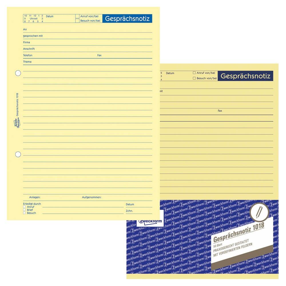 AVERY Zweckform Gesprächsnotiz Formularbuch 1018 - 1 x 50