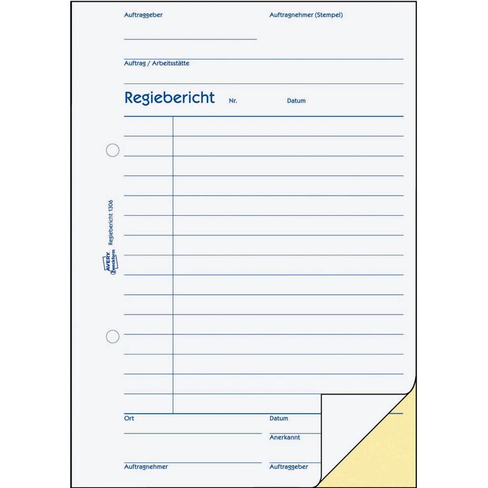 AVERY Zweckform Regiebericht Formularbuch - 1306