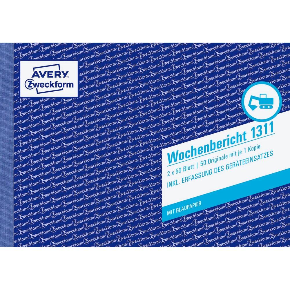 AVERY Zweckform Wochenbericht Formularbuch 1311 - 2 x 50 Blatt