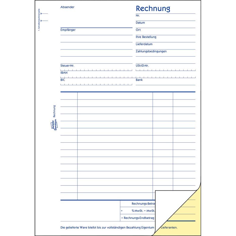 AVERY Zweckform Rechnung Formularbuch 1730 DINA5 - 2 x 40 Blatt