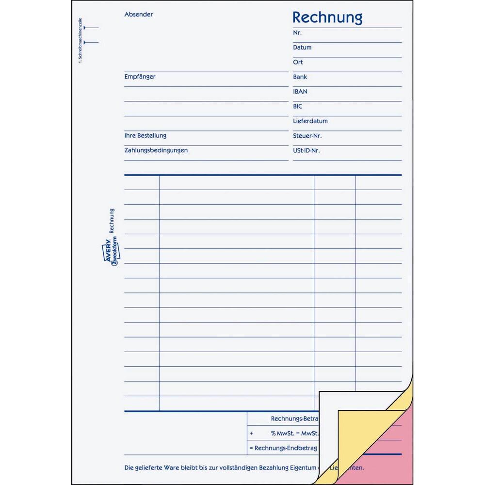 AVERY Zweckform Rechnung Formularbuch 1731