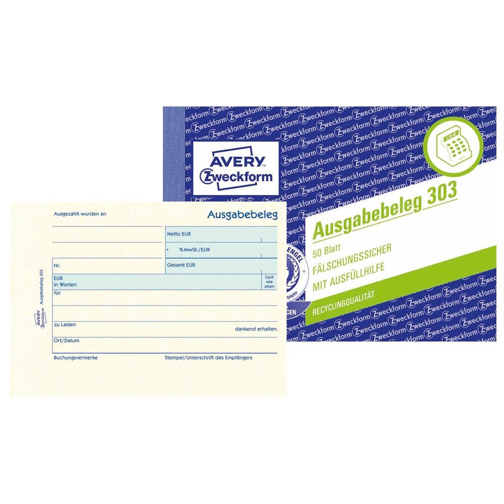 AVERY Zweckform Ausgabebeleg Formularbuch 303 - 1 x 50 Blatt