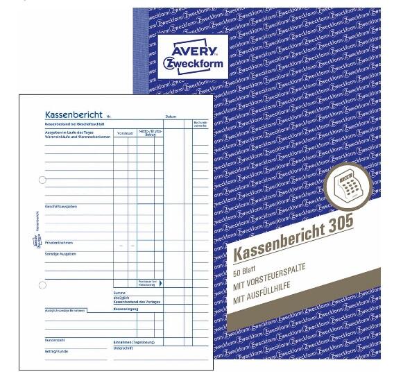 AVERY Zweckform Kassenbericht 305