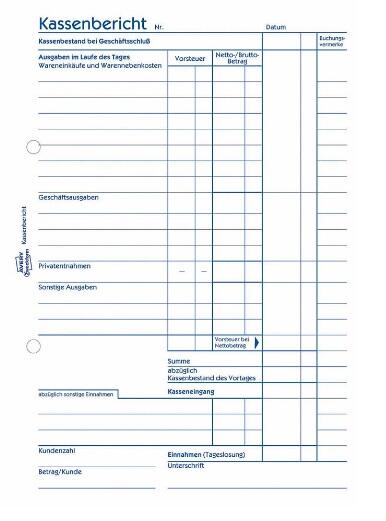 AVERY Zweckform Kassenbericht 305