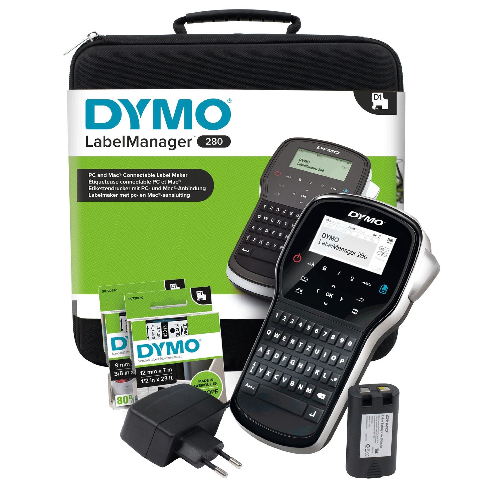 DYMO® LabelManager™ 280 / Beschriftungsgerät - QWERTZ-Tastatur, im KofferSet