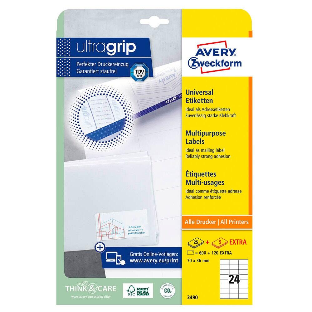 AVERY Zweckform Etiketten 70,0 x 36,0 mm - weiß 720 St.