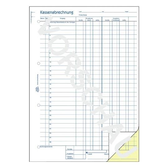Avery Zweckform Kassenabrechnung A4 - 2x 50 Blatt