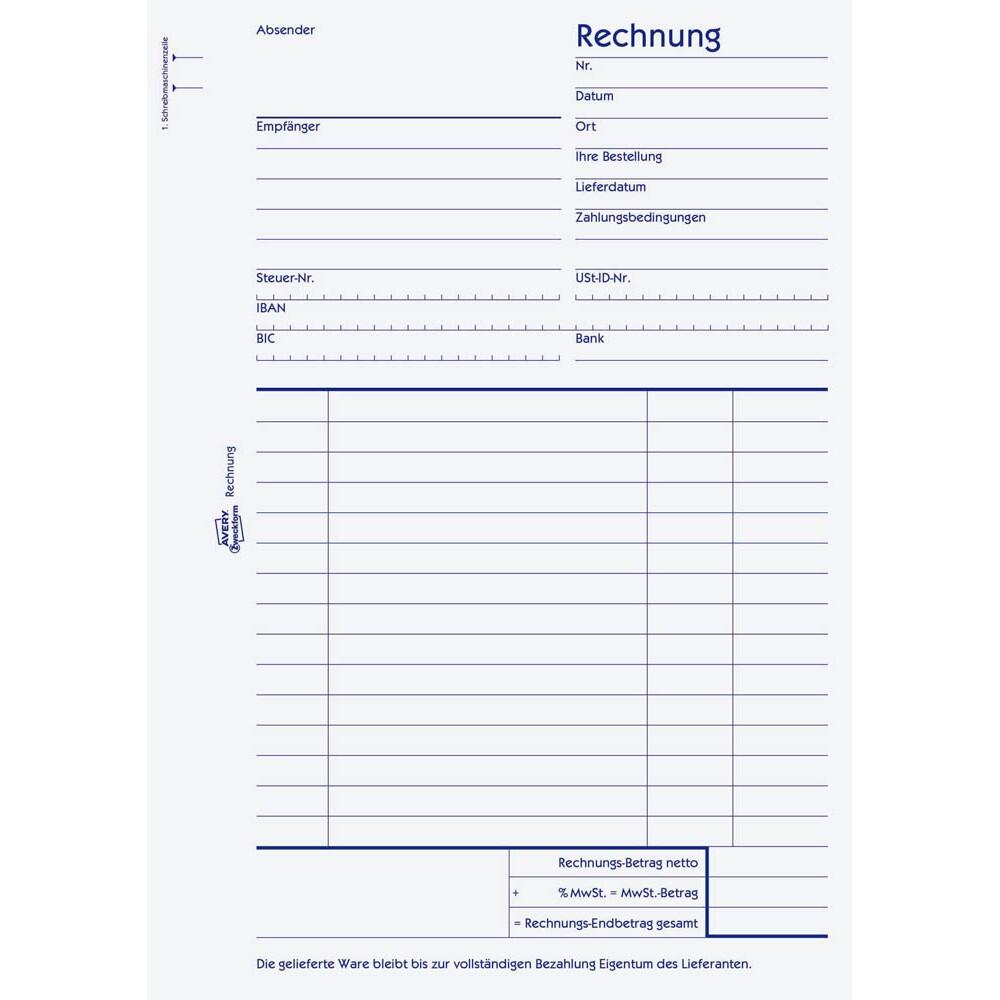 Avery Zweckform Rechnungsformular 704 - 2 x 50 Blatt