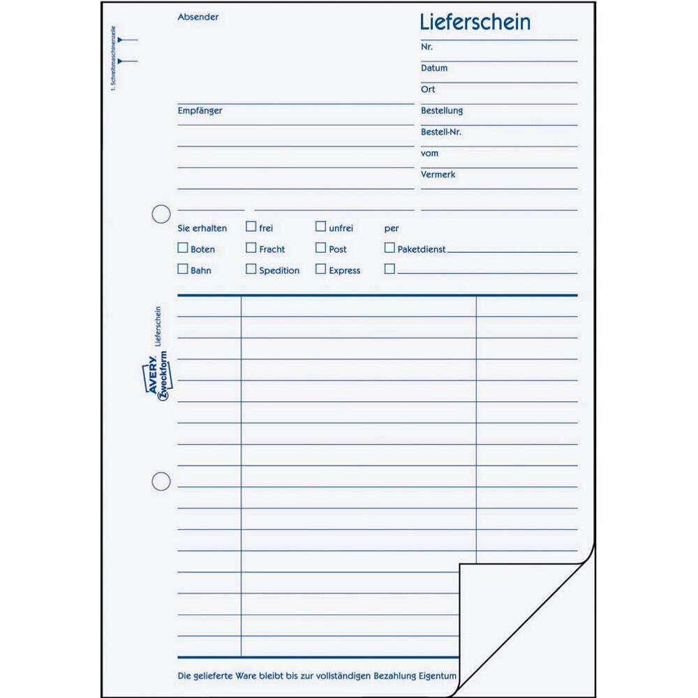 AVERY Zweckform Lieferschein