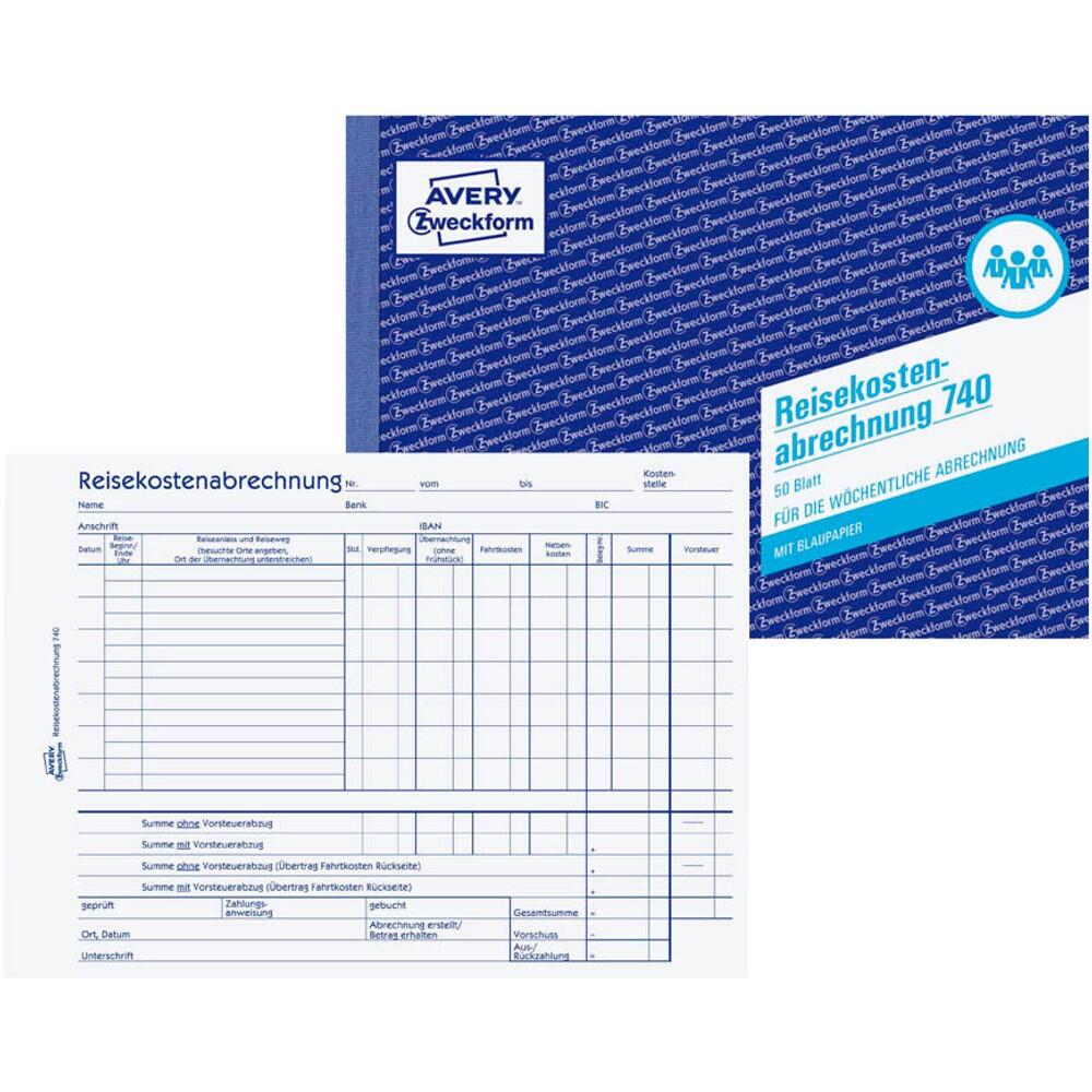 AVERY Zweckform Reisekostenabrechnung 740 DIN A5 - 50 Blatt