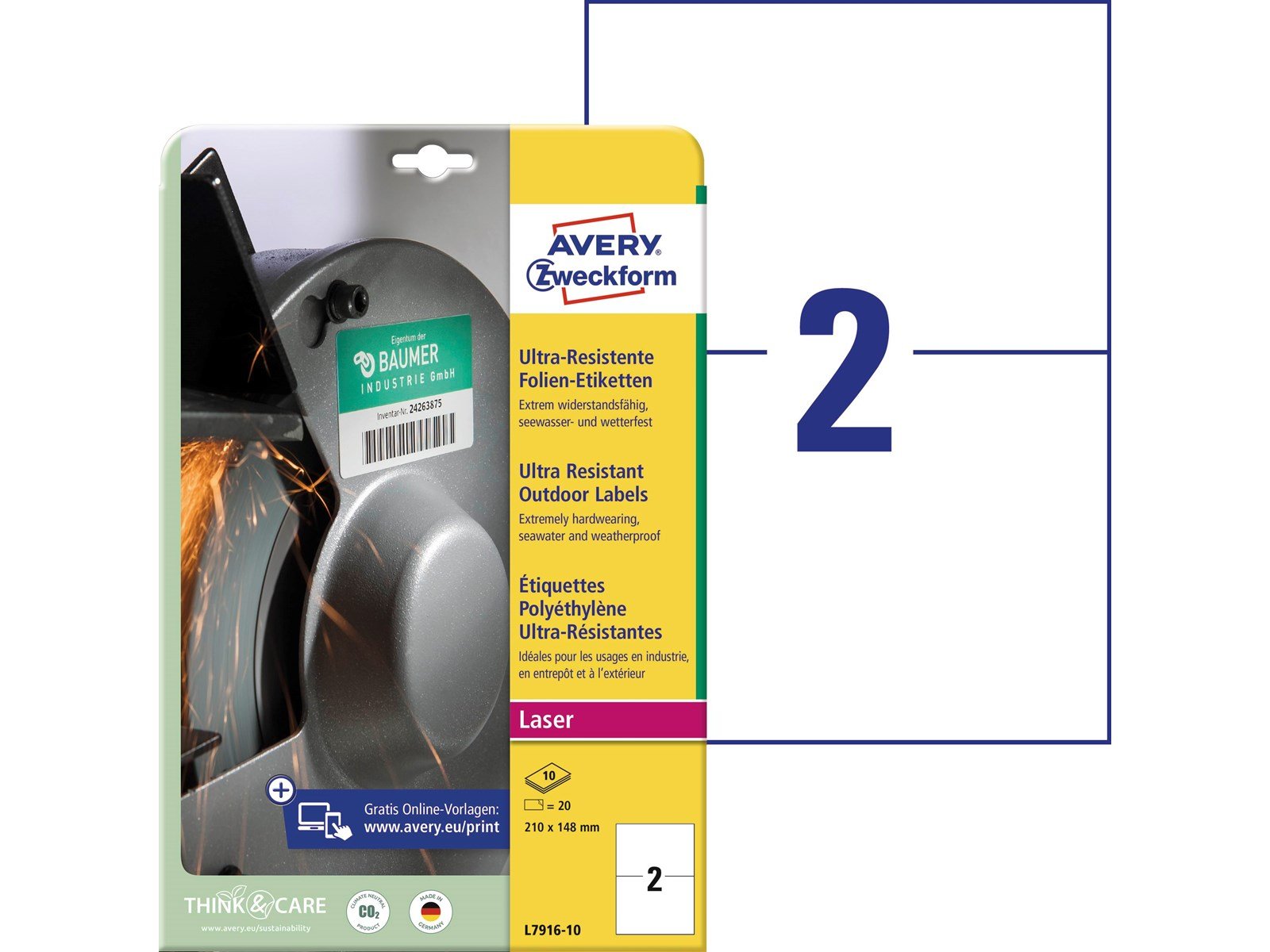 Avery Ultra Resistant Stretchable Labels White (-40oC to +150oC)