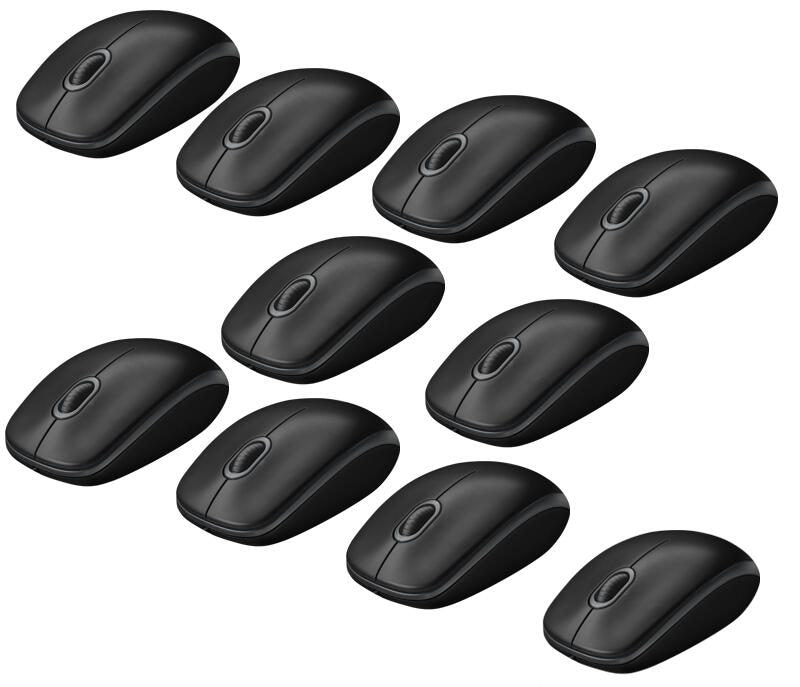 Logitech B100 Optical Maus Kabelgebunden, schwarz) 10er Pack