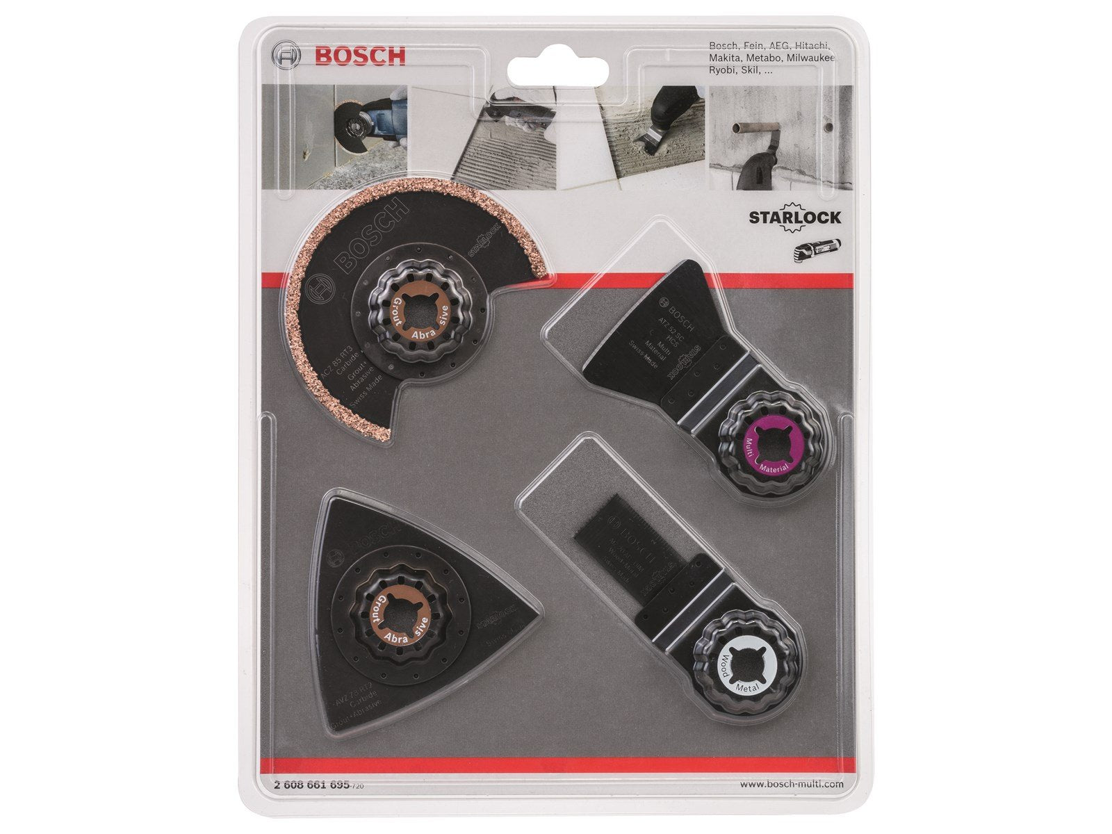 Bosch 4-piece tile set acz 85 rt3 (1x) avz 78 rt2 (1x) atz