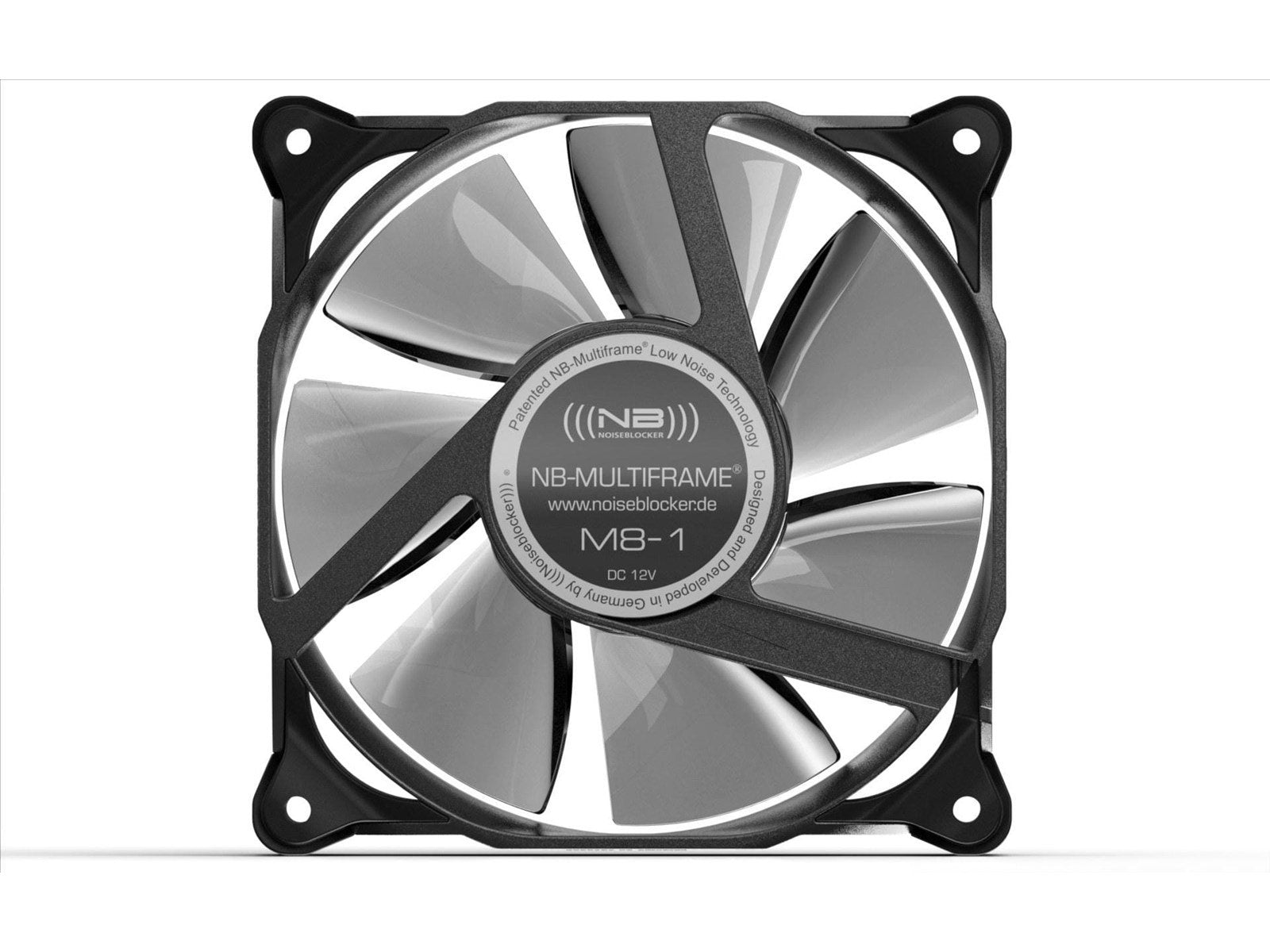 Blacknoise Multiframe M8-S3 HS - Gehäuselüfter - 80mm - Schwarz mit weißen Flügeln - 19 dBA