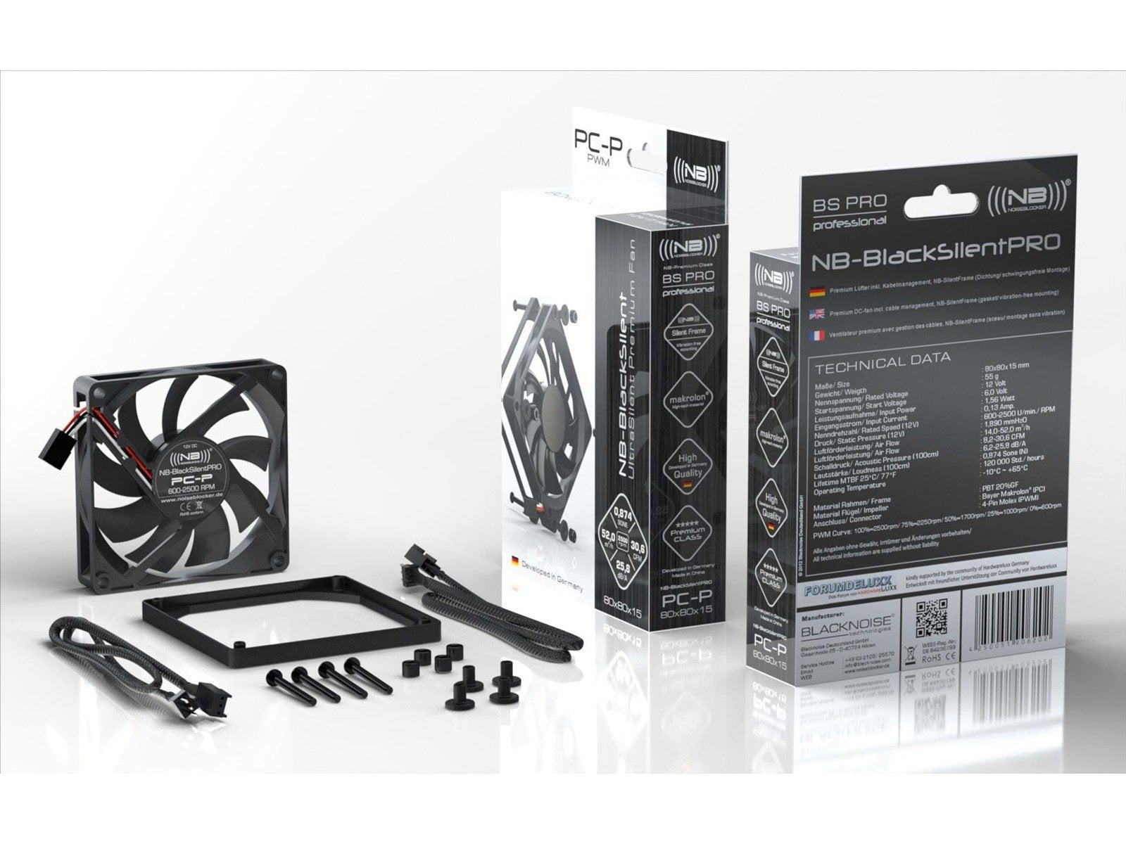 Blacknoise BlackSilent Pro PC-P - Gehäuselüfter - 80mm