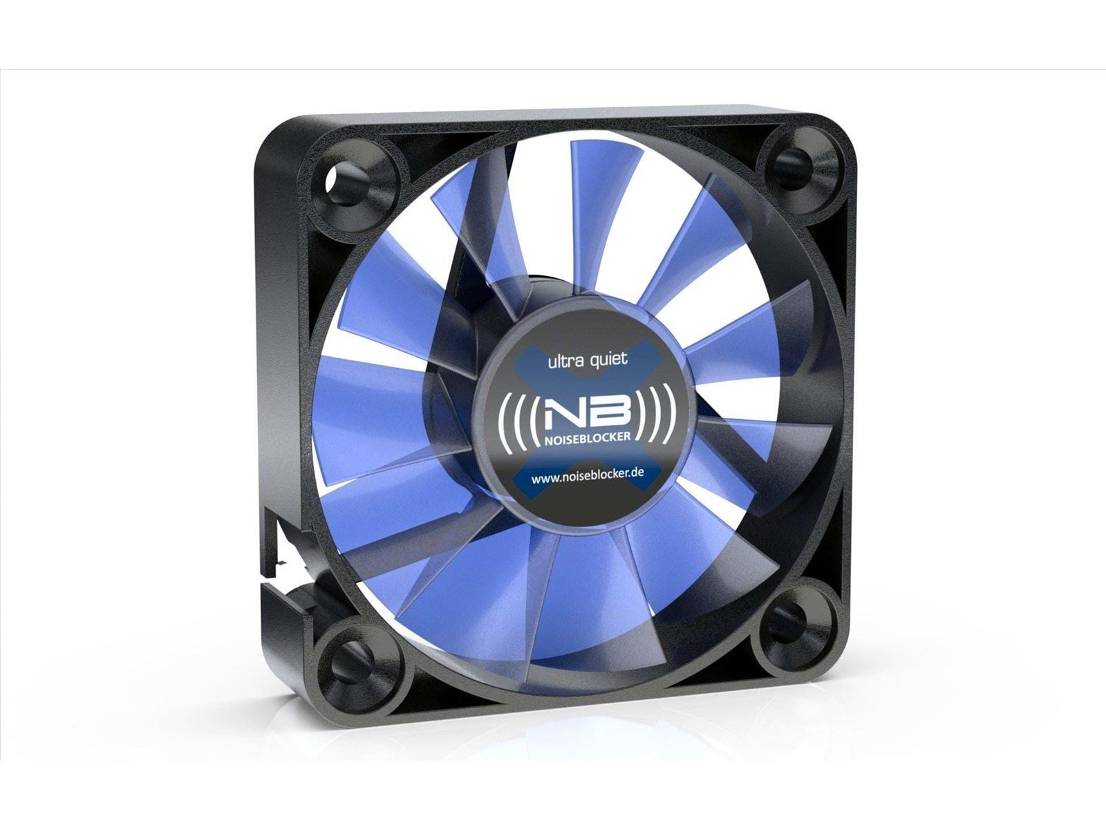 Blacknoise BlackSilentFan XM-2 - Gehäuselüfter - 40mm - Schwarz mit blauen Flügeln - 14 dBA
