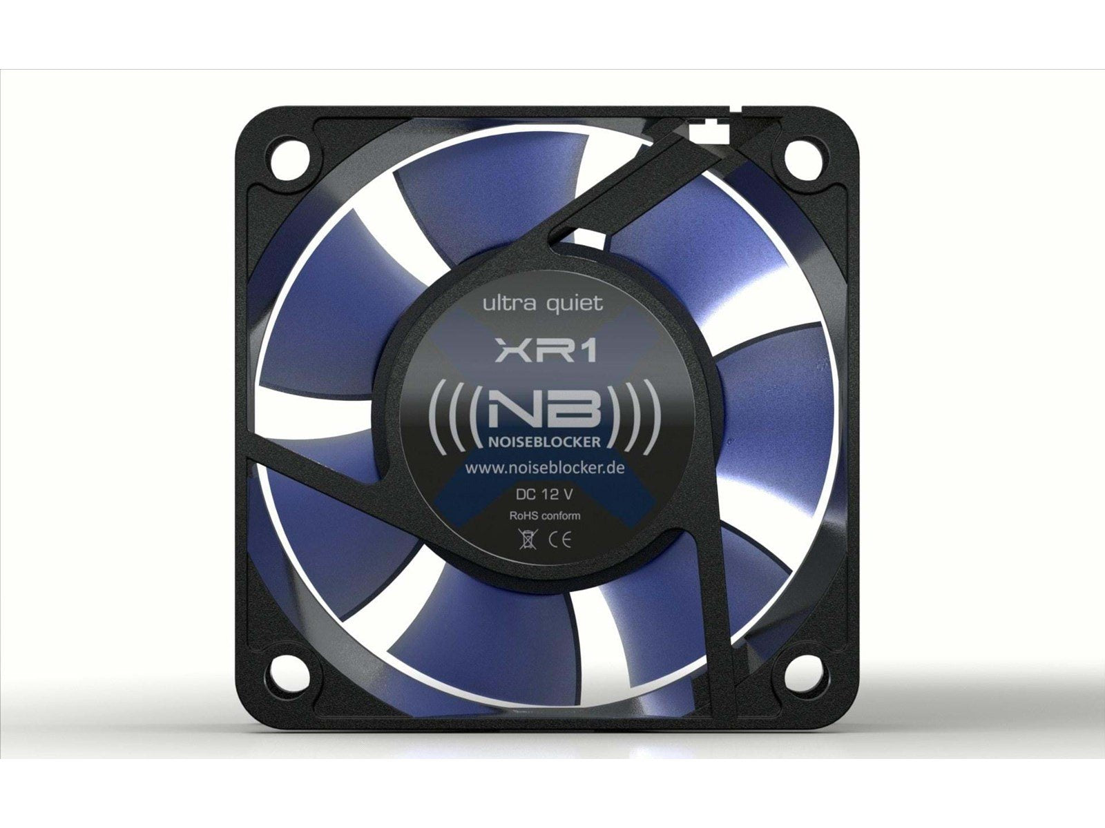 Blacknoise BlackSilentFan XS-1 - Gehäuselüfter - 50mm - Schwarz mit blauen Flügeln - 16 dBA