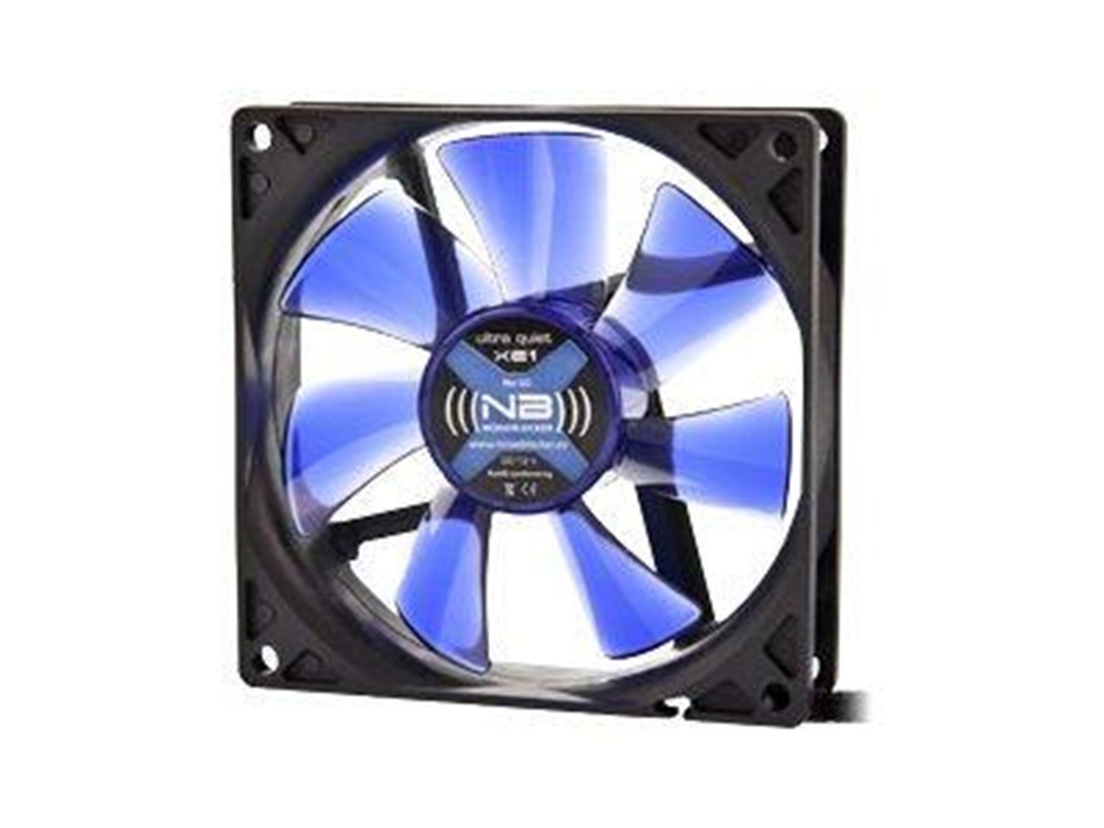 Blacknoise BlackSilentFan XS-1 - Gehäuselüfter - 50mm - Schwarz mit blauen Flügeln - 16 dBA