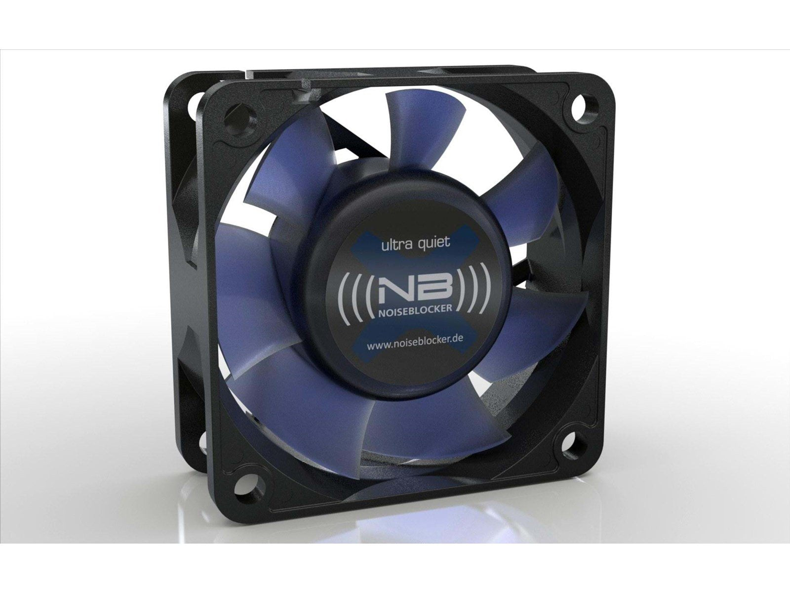Blacknoise BlackSilentFan XR-2 - Gehäuselüfter - 60mm - Schwarz mit blauen Flügeln - 15 dBA