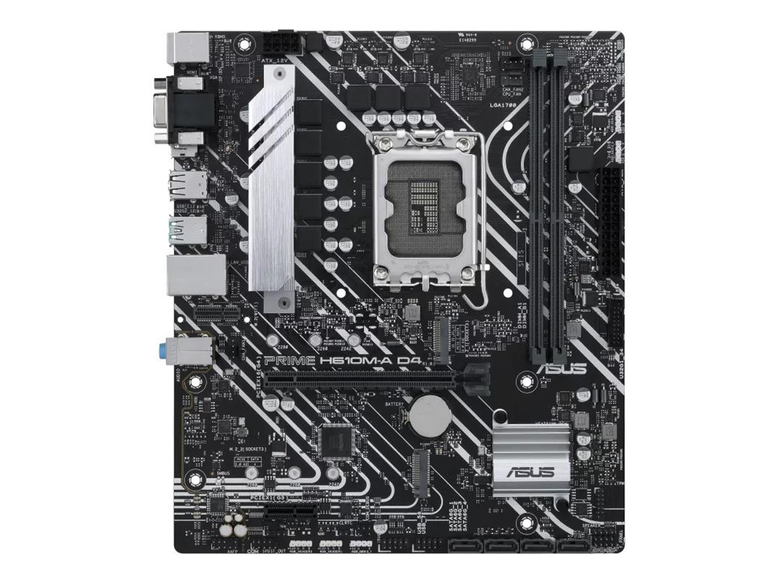 ASUS PRIME H610M-A D4-CSM Mainboard - Intel H610 - Intel LGA1700 socket - DDR4 RAM - Micro-ATX