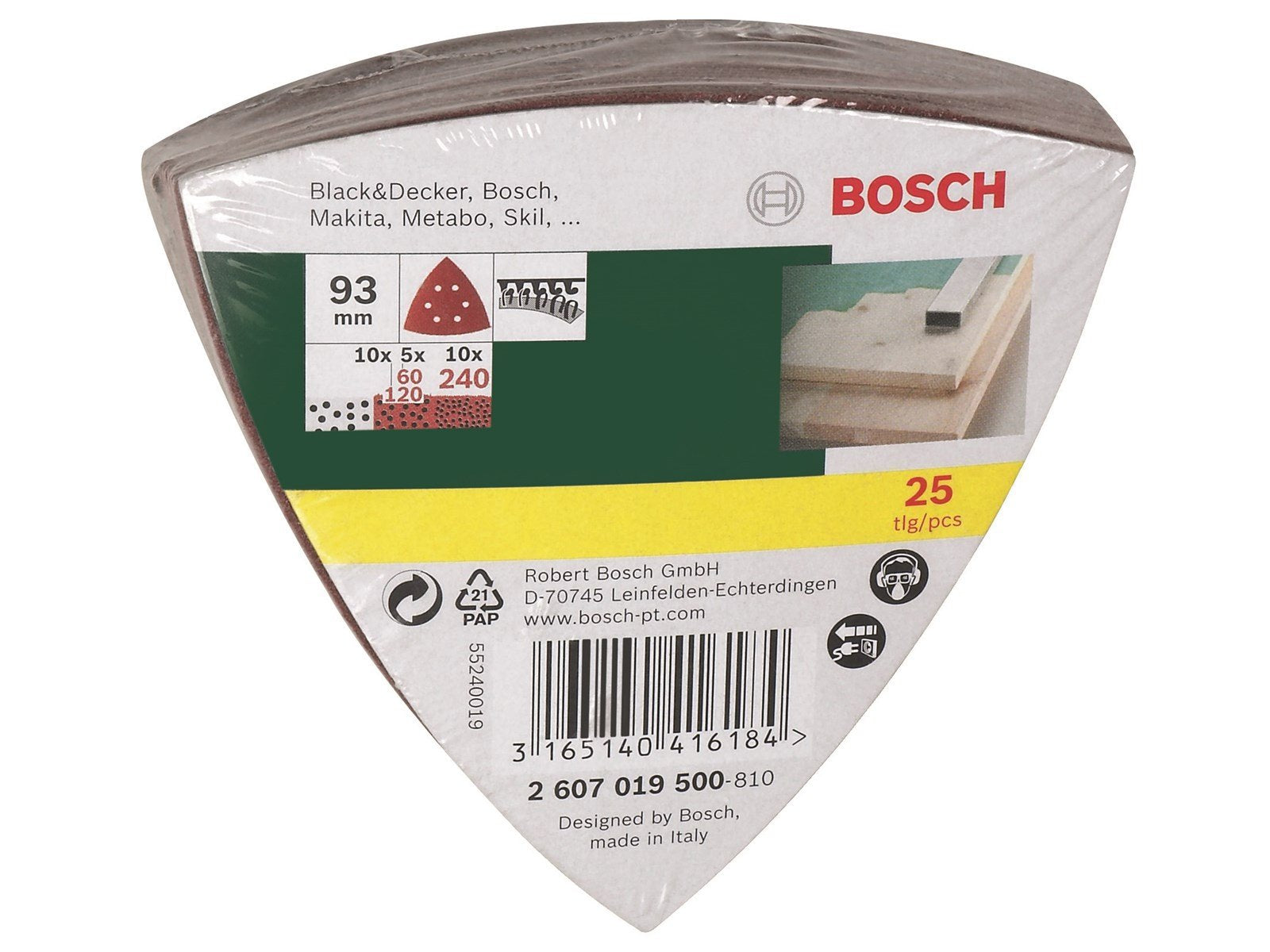 Bosch 25-pcs. Delta sander sheet set G60/120/240