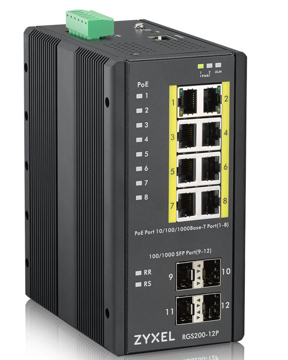 Zyxel Switch 12x GE RGS200-12P Managed  PoE Switch