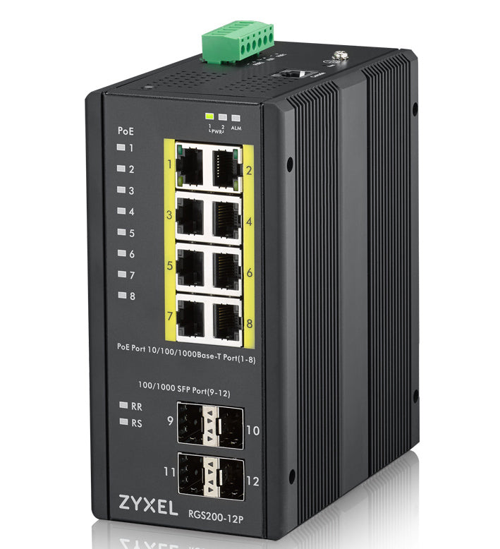 Zyxel Switch 12x GE RGS200-12P Managed  PoE Switch