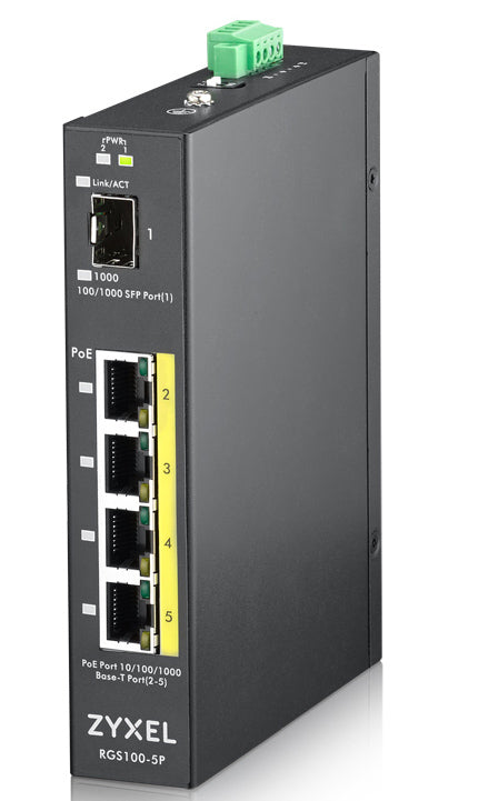 Zyxel Switch  5x GE RGS100-5P           PoE Switch