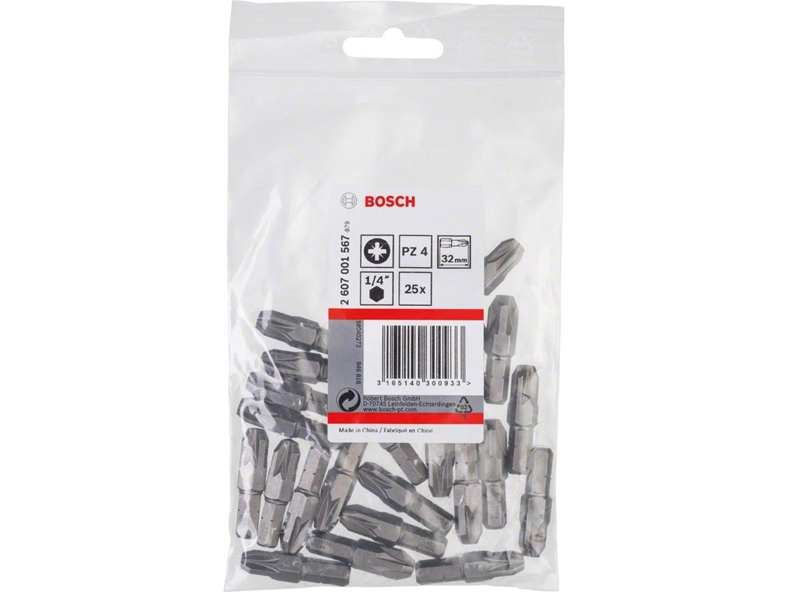 Bosch Extra Hard Screwdriver Bit Pz 4 32mm 25 pcs.