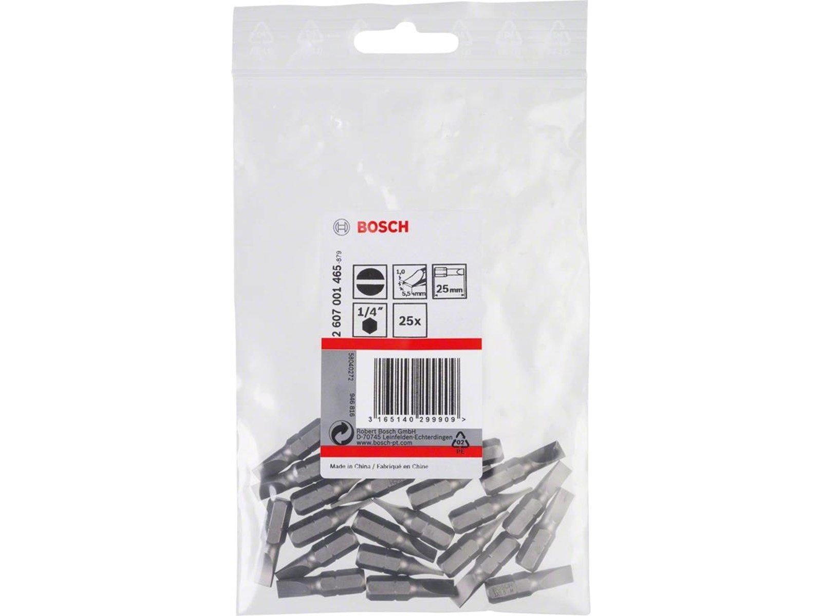 Bosch Flat Bits 5.5 mm extra hard 1.0 x 5.5 25mm 25 pcs.