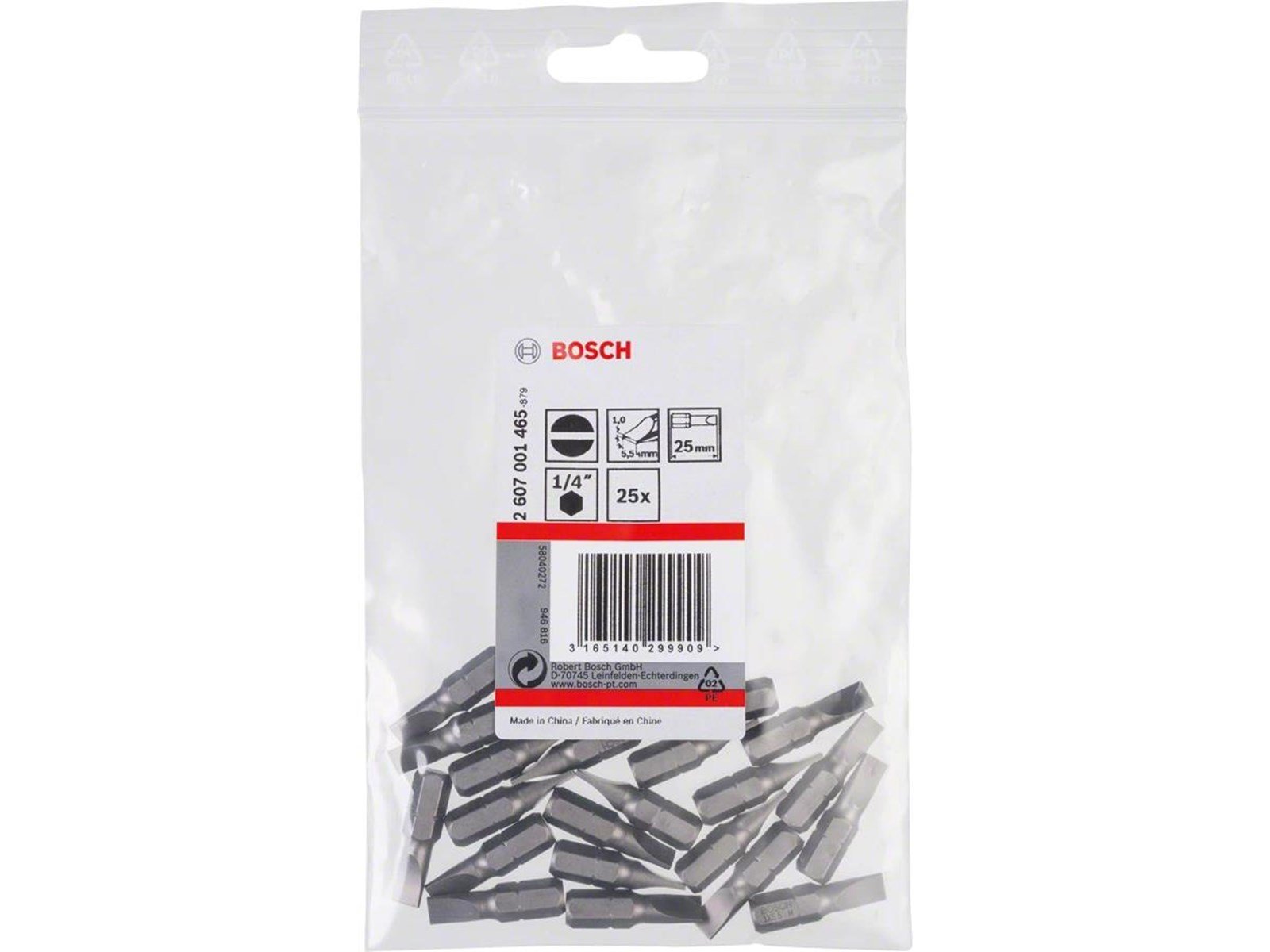 Bosch Flat Bits 5.5 mm extra hard 1.0 x 5.5 25mm 25 pcs.