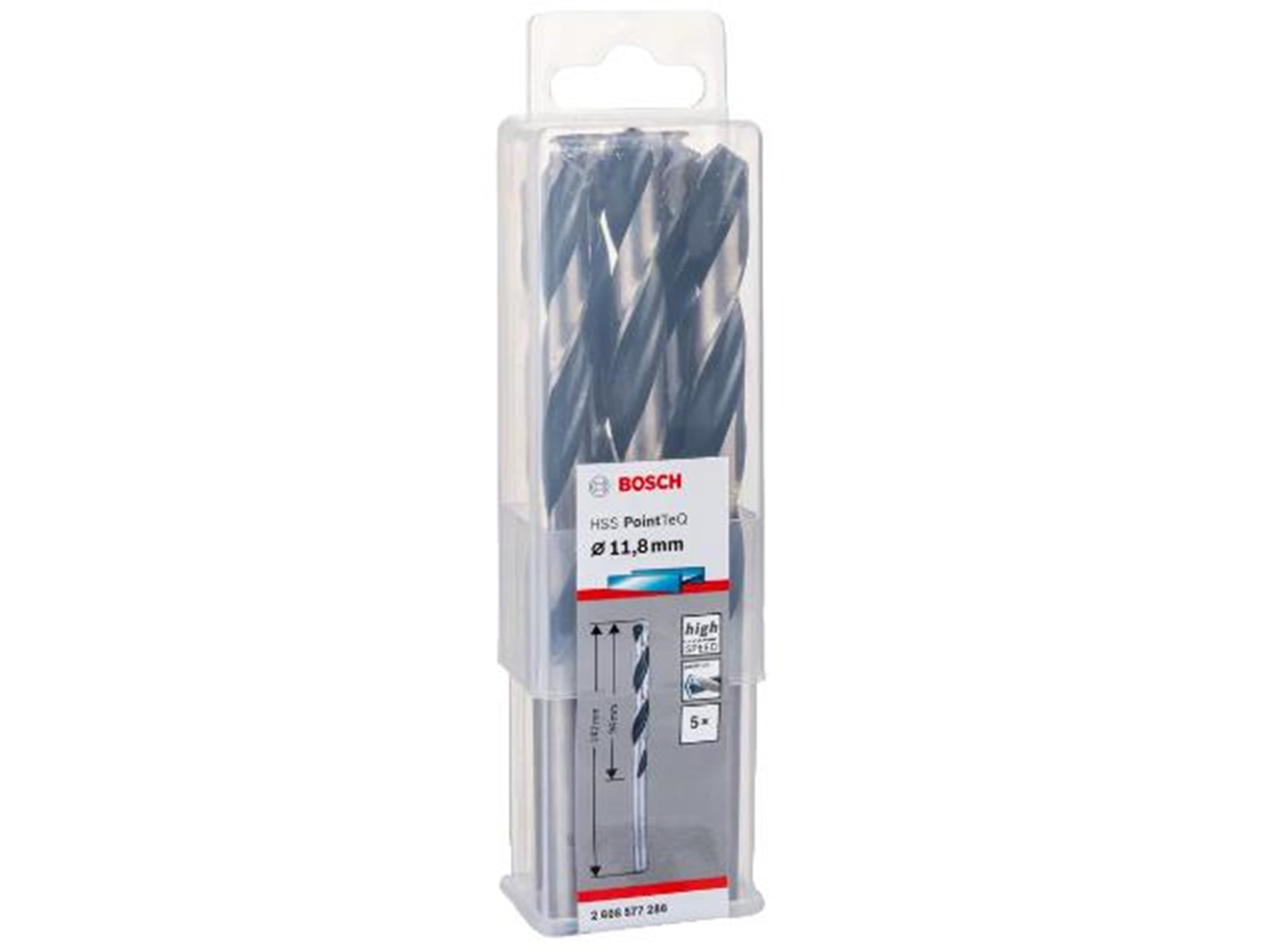 Bosch PointTeQ HSS Twist Drill Bit  11.8 mm 5 pcs.