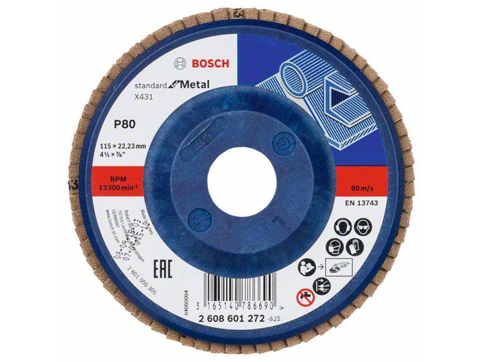 Bosch Flap Disc for Metal 115 mm K80