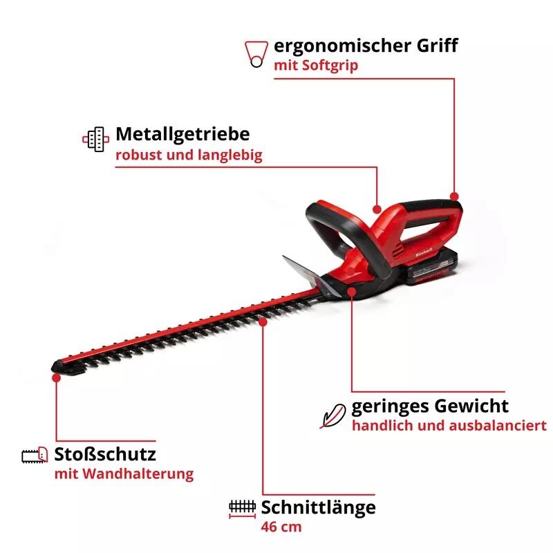 Einhell Akku-Heckenschere GC-CH 1846 Li Kit (3410683)