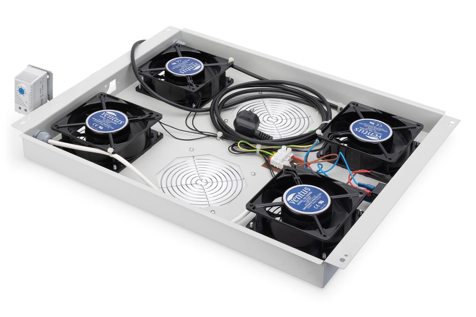 Digitus Dachlüftermodule für 19' Unique Schränke 4 Lüfter RAL7035 grau (DN-19 FAN-4-SRV)