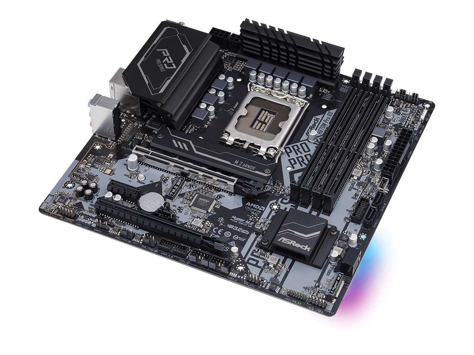 ASRock H670M Pro RS Mainboard - Intel H670 - Intel LGA1700 socket - DDR4 RAM - Micro-ATX