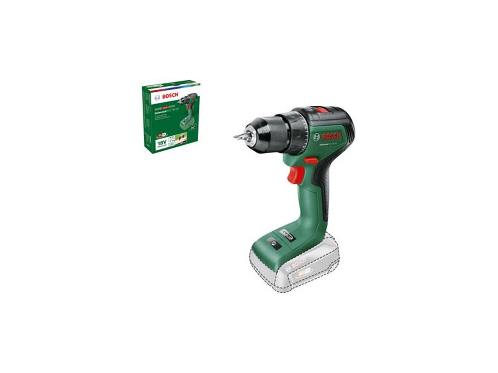 Bosch Cordless Drill Driver UniversalDrill 18V-60 2X2.0AH