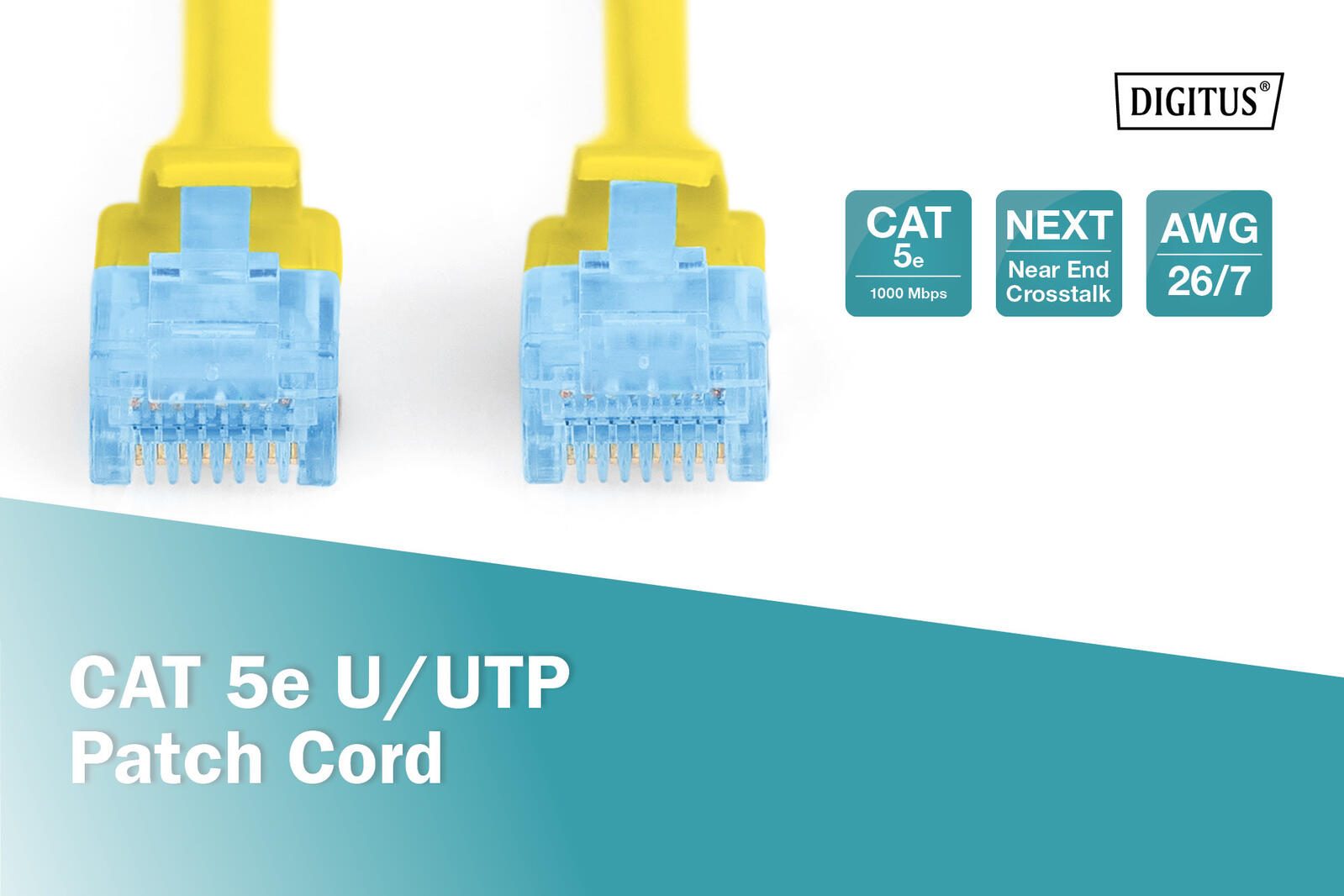 DIGITUS Patch-Kabel RJ-45 (M) zu RJ-45 (M) 2 m CCA U/UTP Cat 5e gelb (DK-1512-020/Y)