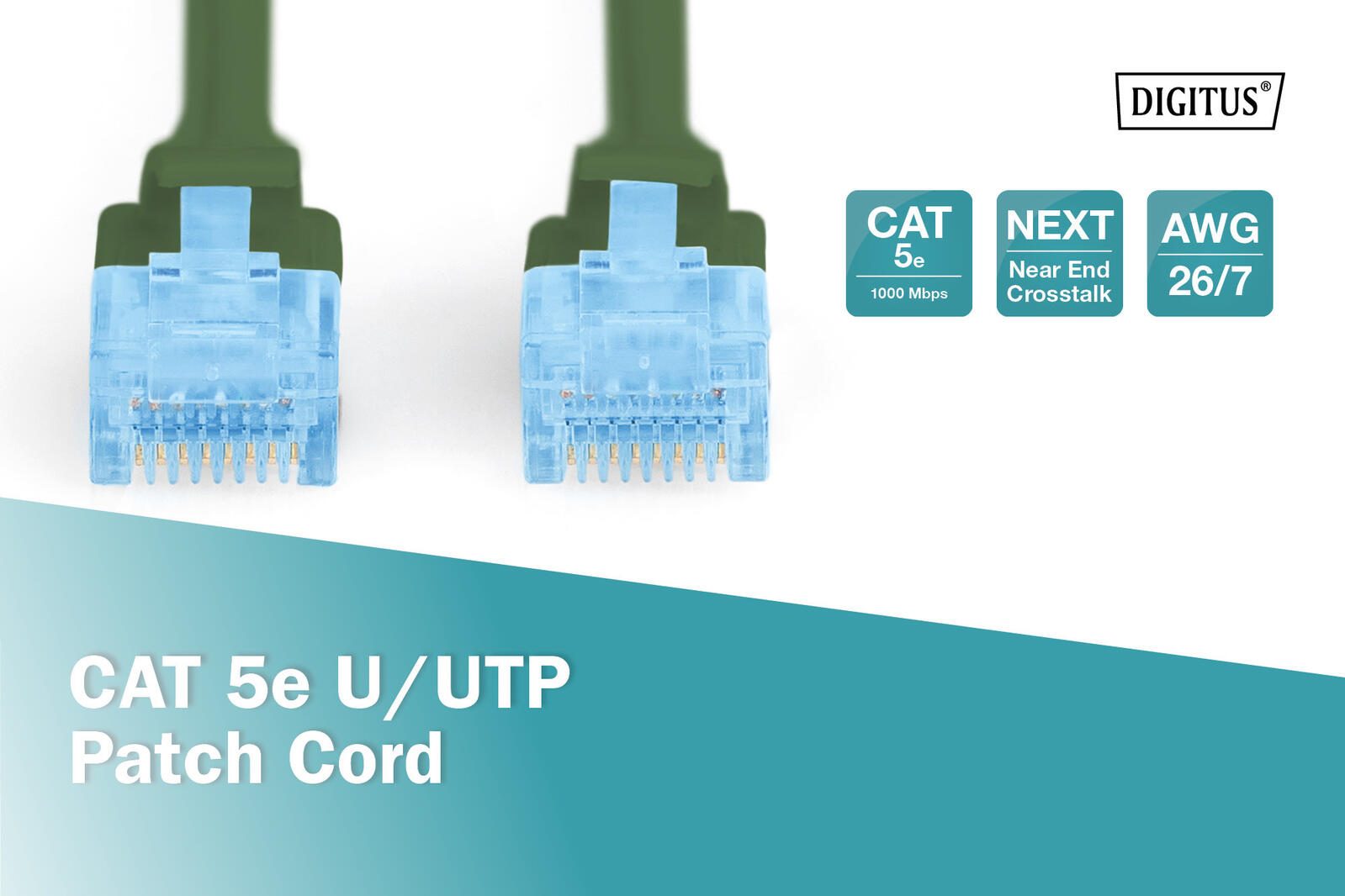 DIGITUS Patch-Kabel RJ-45 (M) zu RJ-45 (M) 5 m CCA U/UTP Cat 5e grün (DK-1512-050/G)