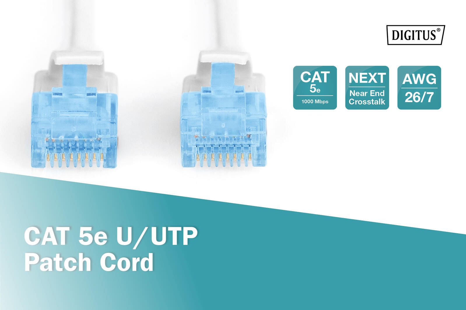 DIGITUS Patch-Kabel RJ-45 (M) zu RJ-45 (M) 5 m CCA U/UTP Cat 5e weiß (DK-1512-050/WH)