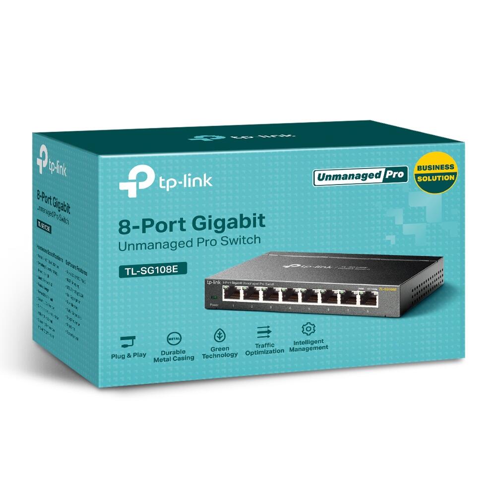 TP-LINK TL-SG108E 8-Port-Gigabit-Unmanaged Pro Switch