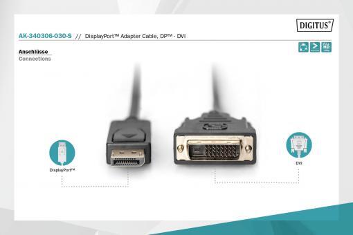 DIGITUS DisplayPort-Adapterkabel - DisplayPort / DVI 3m