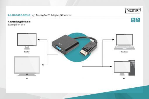 DIGITUS DisplayPort-Adapterkabel - DisplayPort / VGA 0,15m