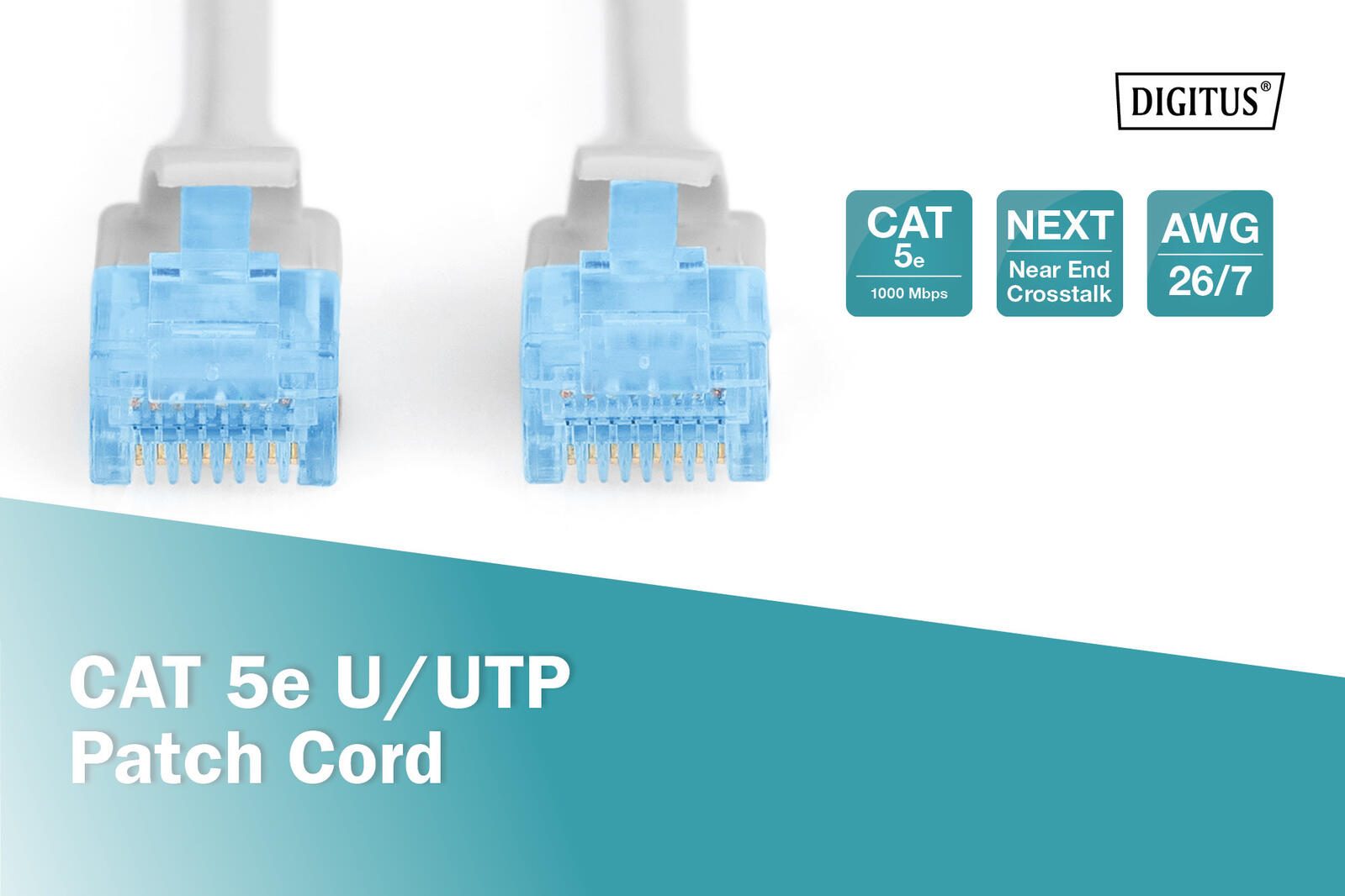 DIGITUS Patch-Kabel RJ-45 (M) zu RJ-45 (M) 7 m CCA U/UTP Cat 5e grau (DK-1512-070)
