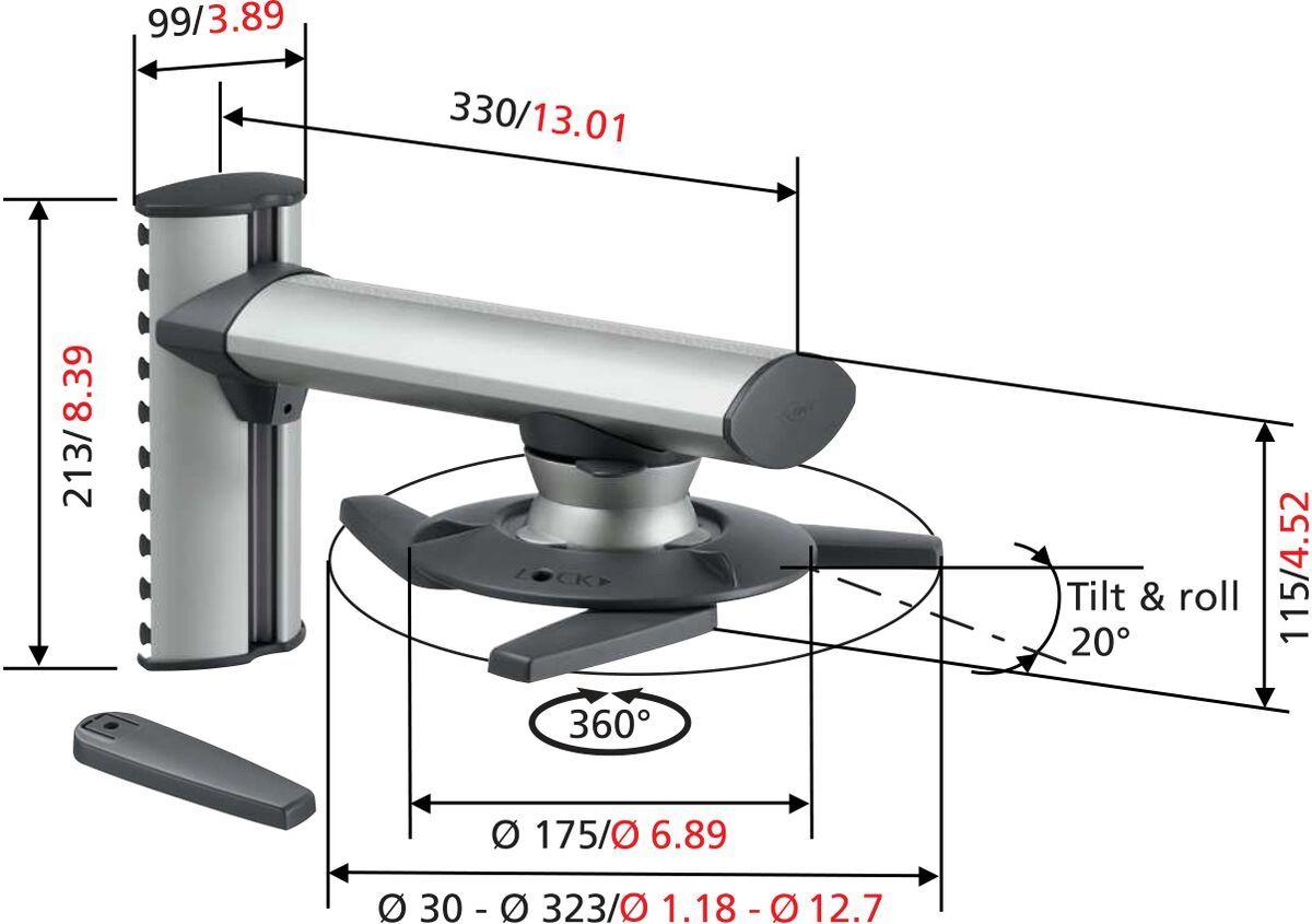 Vogel's EPW 6565 Projektor-Wandhalterung für 30-323mm (1,18-12,7')