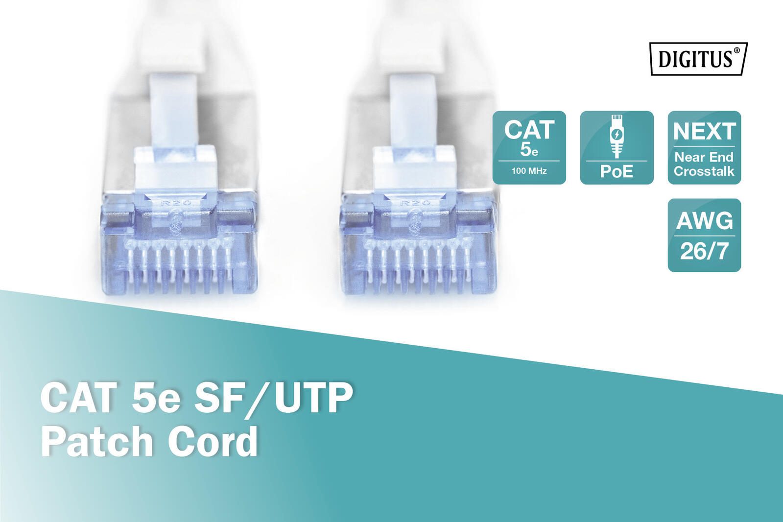 DIGITUS Patch-Kabel RJ-45 (M) zu RJ-45 (M) 5m Kupfer SF/UTP Cat 5e grau (DK-1531-050)