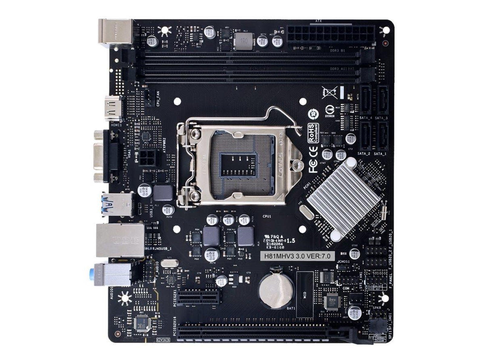 BIOSTAR H81MHV3 3.0 Mainboard - Intel H81 Express - Intel LGA1150 socket - DDR3L (Low Voltage) RAM - Micro-ATX