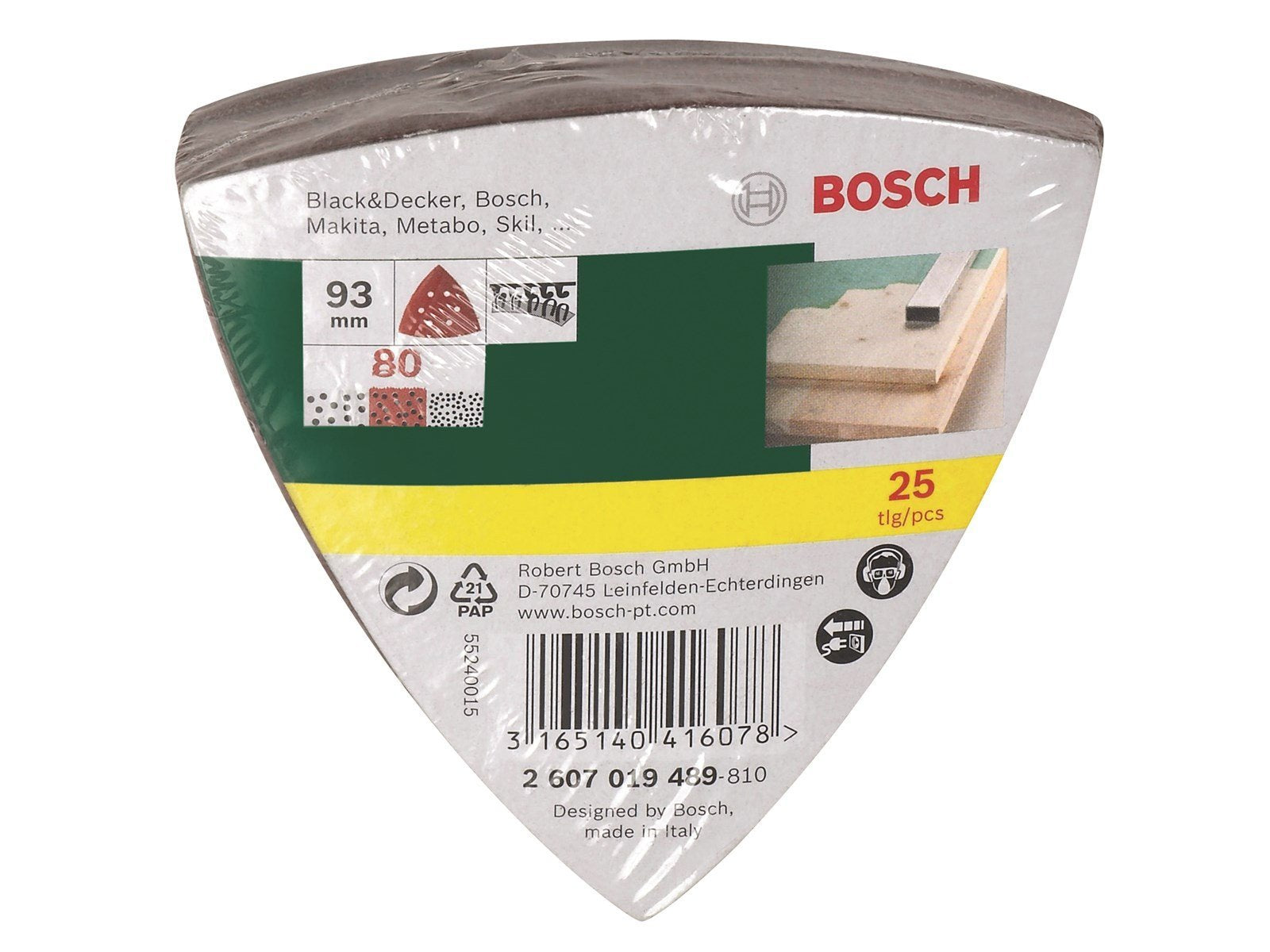 Bosch 25-pcs. Delta sander sheet set G80