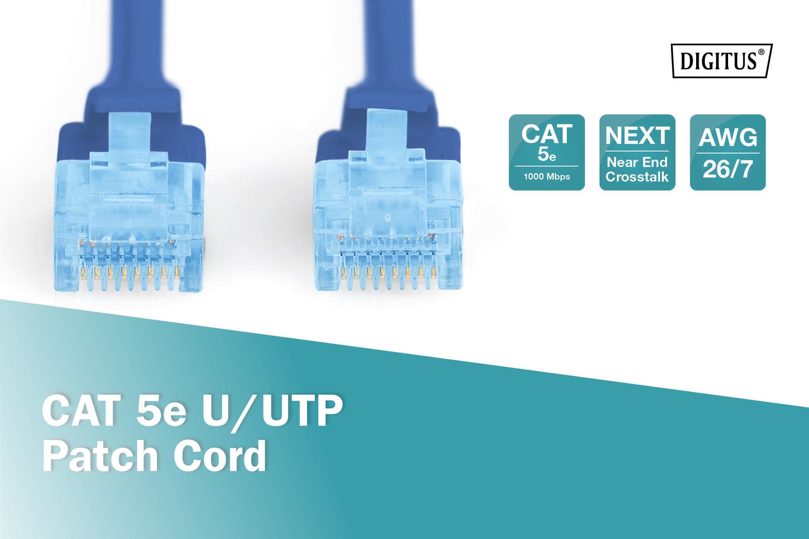 DIGITUS Patch-Kabel RJ-45 (M) zu RJ-45 (M) 1 m CCA U/UTP Cat 5e blau (DK-1512-010/B)